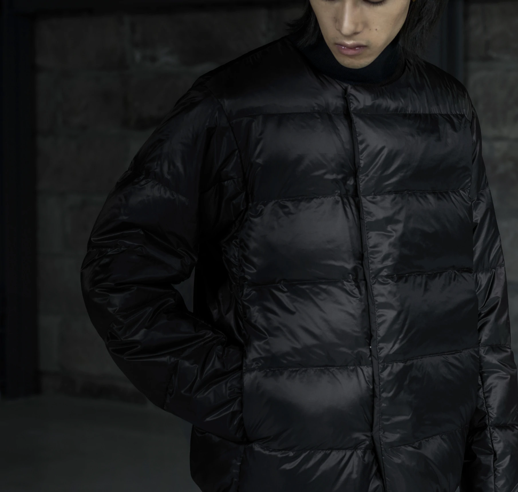 CISE UNISEX / COLLARLESS / DOWN CARDIGAN